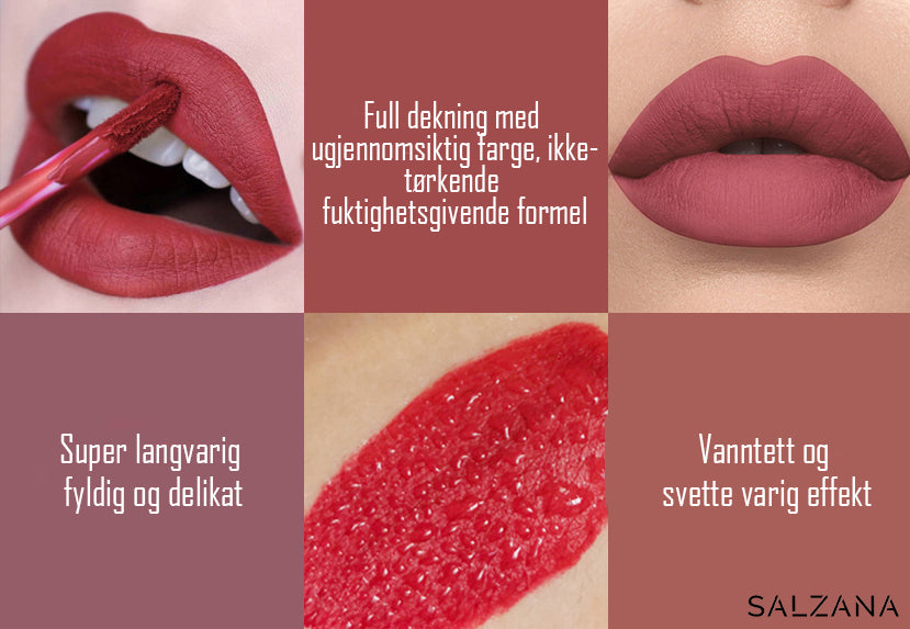 6 Matte Vanntette Leppestifter Sett